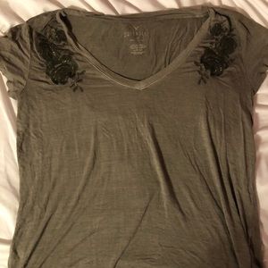American eagle soft and sexy embroidered tee